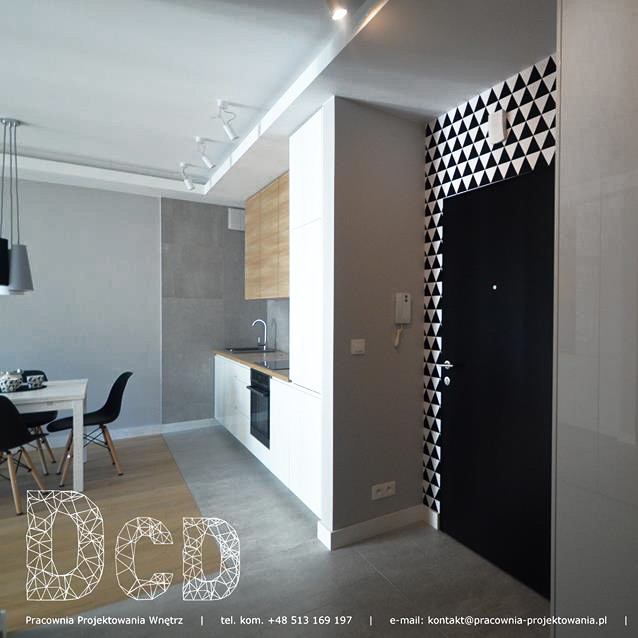 White and black triangle patterned wallpaper - Dekoori image 2