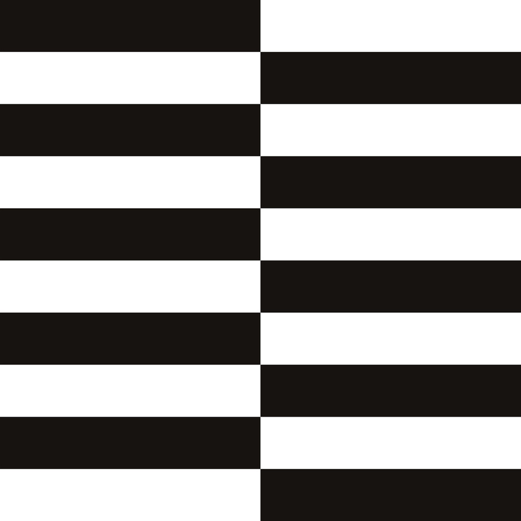 Black and white horizontal striped chessboard wallpaper - Dekoori image 1