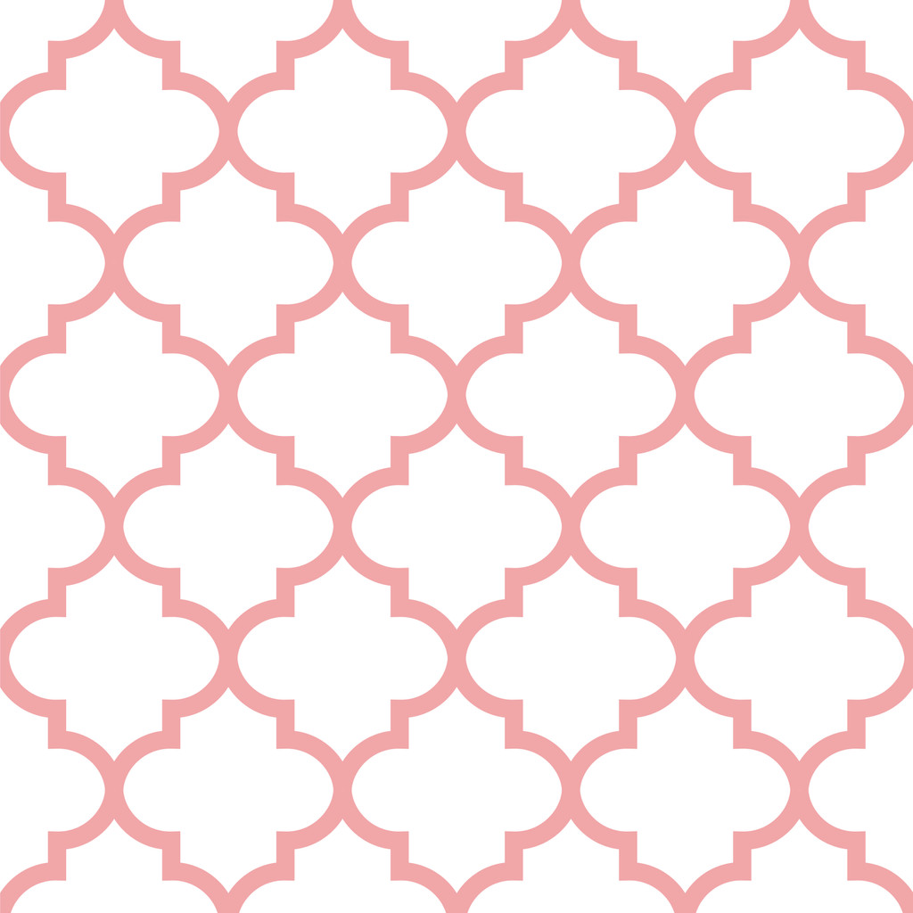 White and Salmon Moroccan Quatrefoil Tile wallpaper - Dekoori image 1