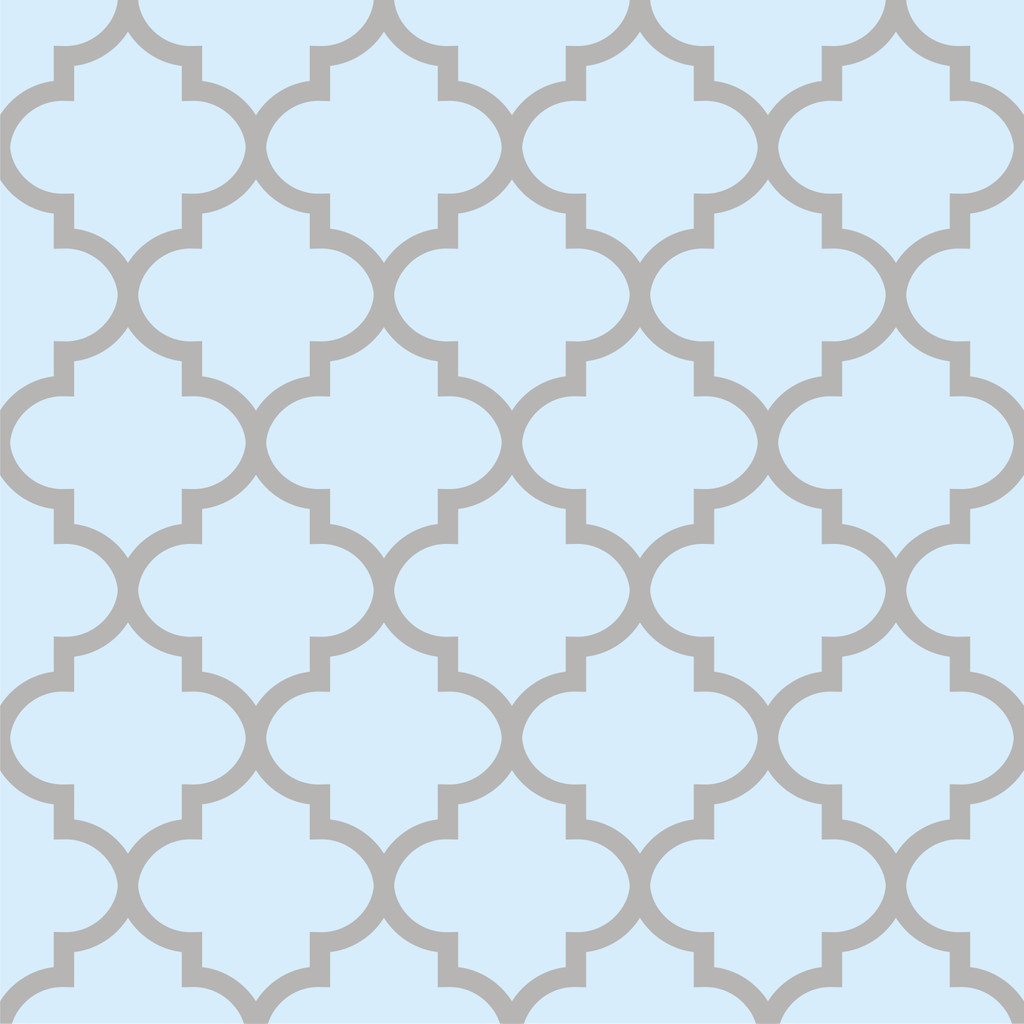 Moroccan Quatrefoil Tile blue-grey pastel wallpaper - Dekoori image 1
