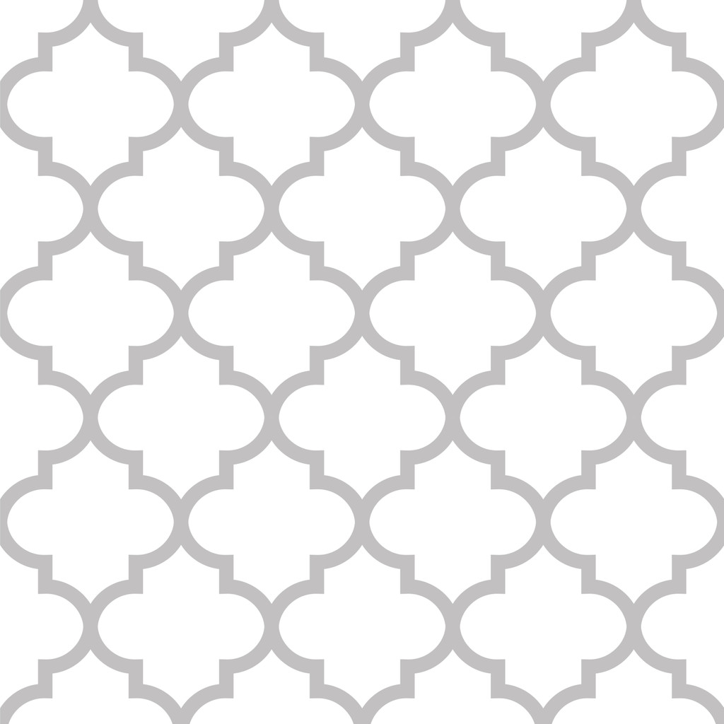 Moroccan Quatrefoil Tile white and grey wallpaper - Dekoori image 1