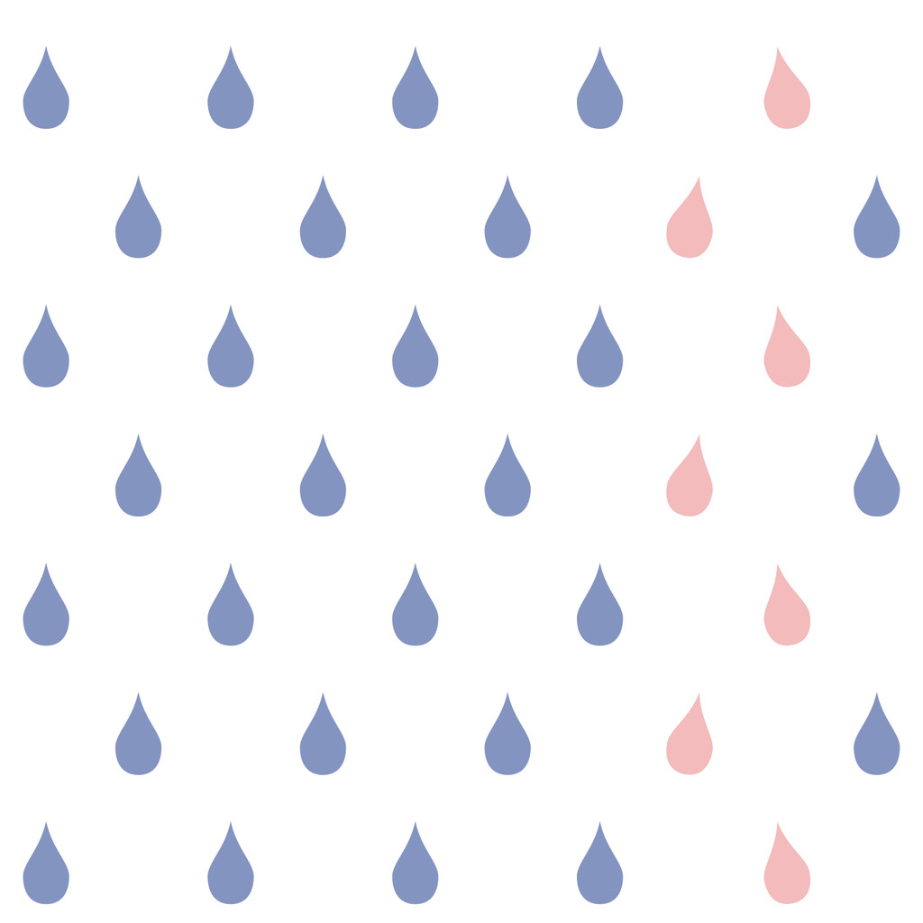Water, raindrops wallpaper Colours: Serenity and Rose Quartz (blue and rose) - Dekoori image 1