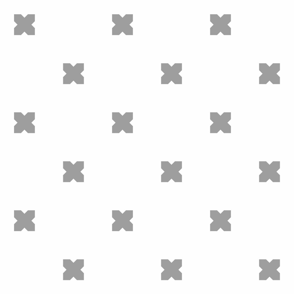 White wallpaper with grey X Mark crosses (white and grey version) - Dekoori image 1