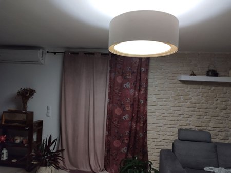 Cream pendant light with round jute fabric boho shades and diffuser - VIVIENNE