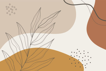 Abstract wallpaper, branch in browns and dots on a cream background, boho style