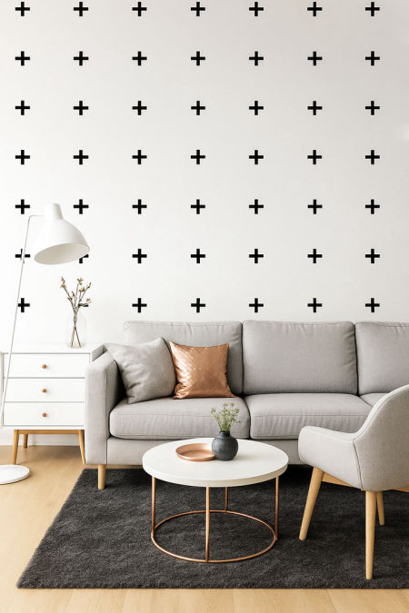 White and black PLUSES wallpaper (version : white and black)