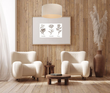 Cream pendant lamp with cylindrical linen lampshade BOHO