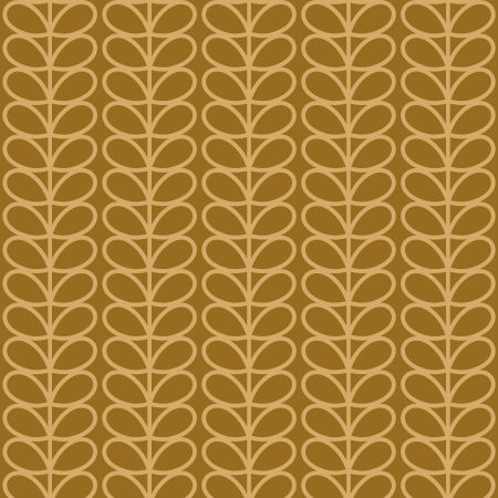 Copper wallpaper with beige leaves in Scandinavian/nordic boho style