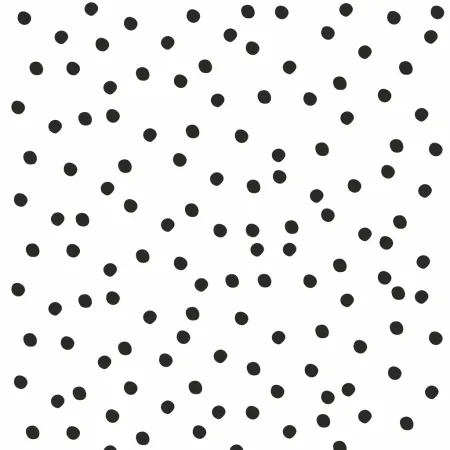 White Wallpaper with Black Mini Pin-up 2 cm Dots, Polka Dots