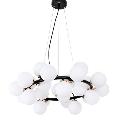 Black and gold elegant pendant light, multi-point MARSIADA, white shades