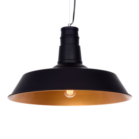 Black pendant lamp, loft industrial style, metal shade - SAGGI