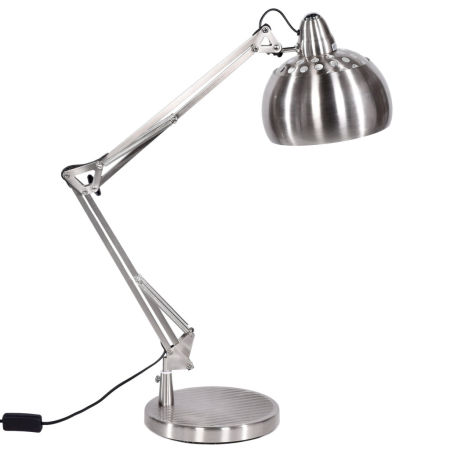 Metal silver table lamp, office desk lamp, modern design - RIGORRIA