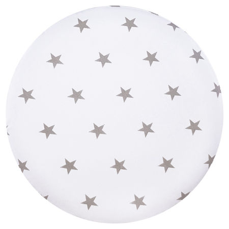 Cute white pouffe for living room, bedroom with grey stars 2.2 cm