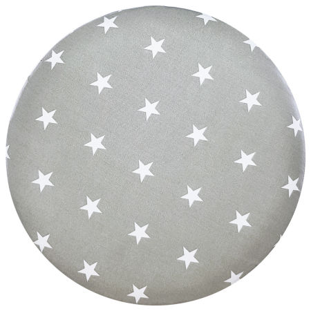 Minimalist grey seating stool with white 2.2 cm stars