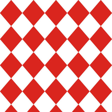 White and red harlequin wallpaper