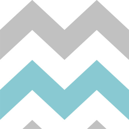 White,grey and blue (azure blue) chevron wallpaper