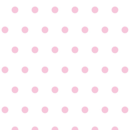 White wallpaper with 5 cm pink dots