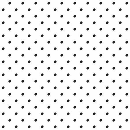 White wallpaper with black mini pin-up 2 cm dots, polka dots