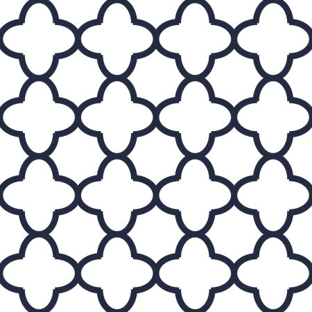 Moroccan white and navy blue patterned wallpaper