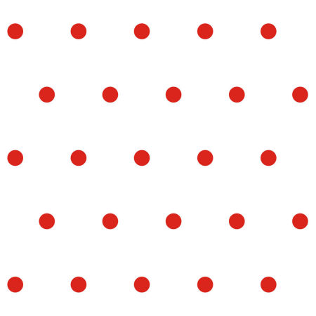White and red 5 cm dots wallpaper