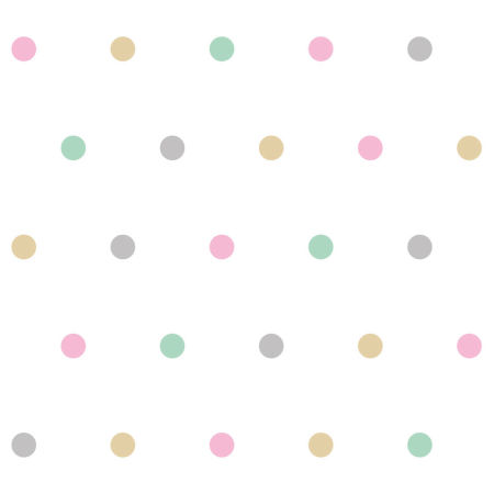 Colourful pastel 5 cm dots wallpaper
