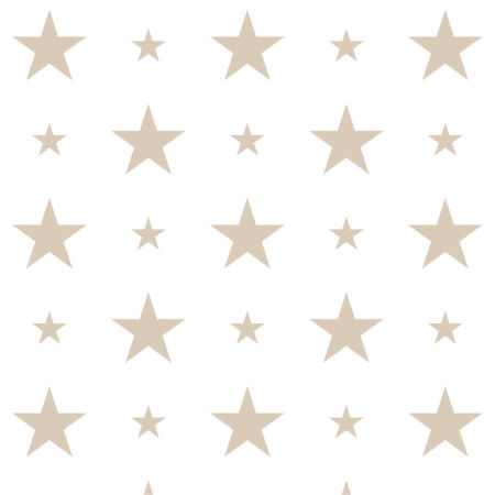 Beige stars: 15 and 7 cm stars wallpaper for children