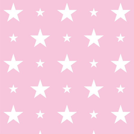 Pink wallpaper with white 15 and 7 cm stars