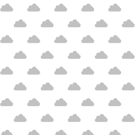 Grey clouds on white background wallpaper for children