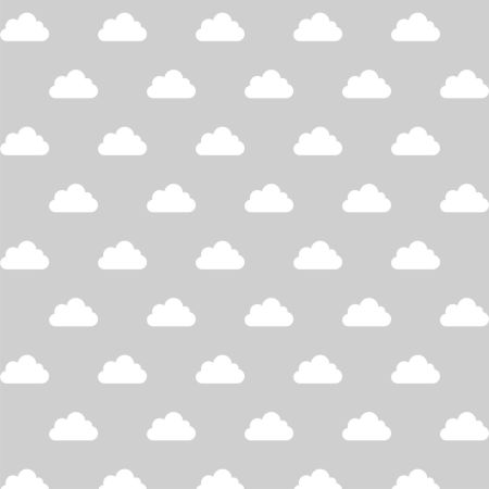 White clouds on grey background wallpaper for children
