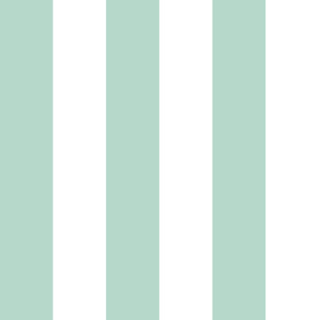 White and mint vertical striped (stripes:16,6 cm) wallpaper
