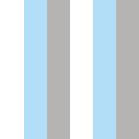 White, grey and blue wallpaper vertical striped (stripes:16,6 cm) wallpaper