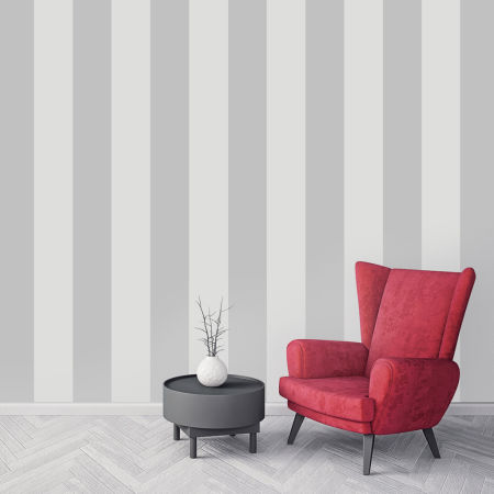 Grey and light grey vertical striped wallpaper 16,6 cm