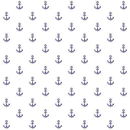 White, nautical marine (sea design with navy blue anchors) wallpaper