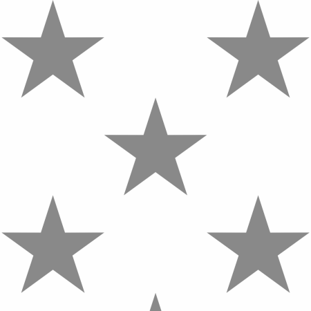 White wallpaper with dark grey 33 cm stars - starry wallpaper