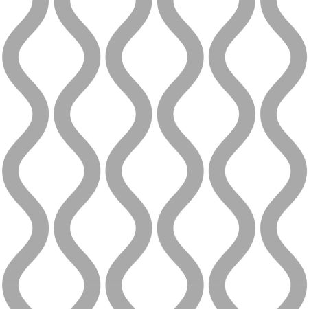 White wallpaper with grey ogee pattern