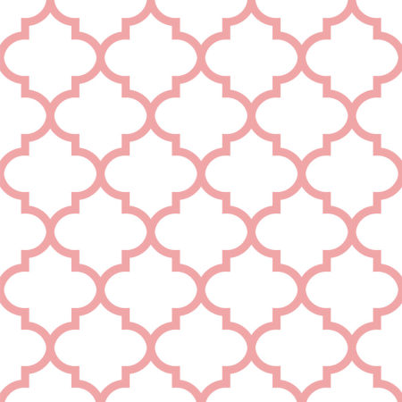 White and Salmon Moroccan Quatrefoil Tile wallpaper