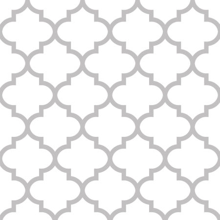 Moroccan Quatrefoil Tile white and grey wallpaper