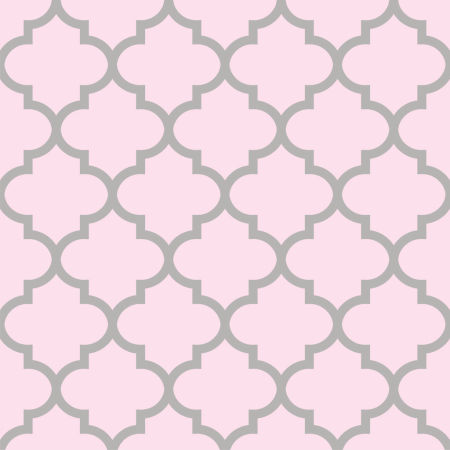 Pink and grey pastel, Moroccan quatrefoil tile wallpaper