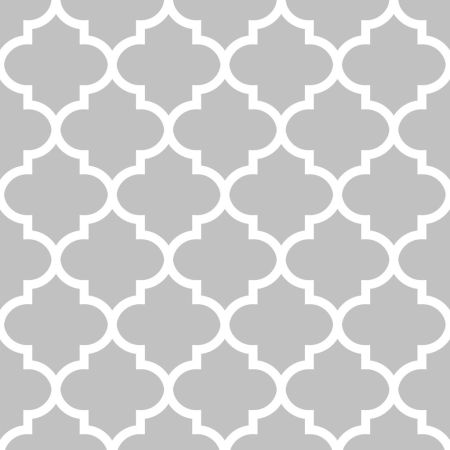 Moroccan quatrefoil tile grey and white wallpaper