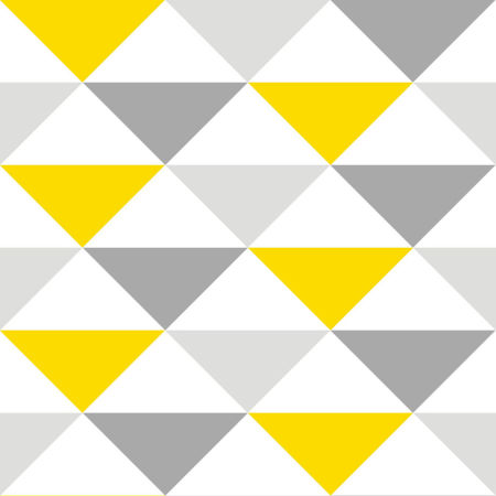 Wallpaper with white, grey and yellow 33 cm triangles
