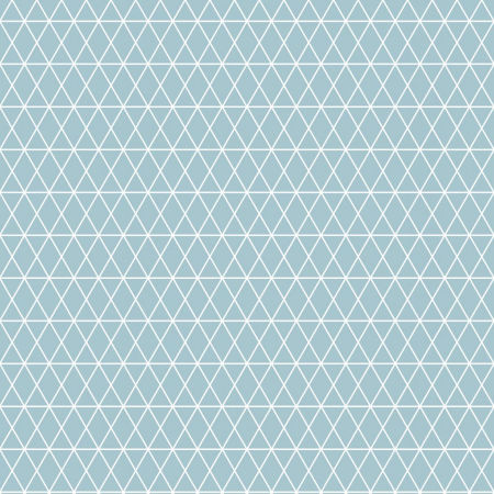 Geometrical patterned wallpaper:blue and white netting, lines, triangles and diamonds