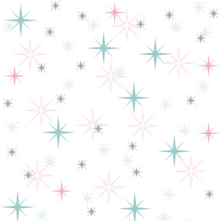 Flickering stars pastel wallpaper white-mint-pink-grey