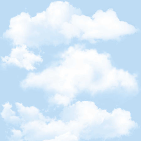 Light blue photo wallpaper with white clouds