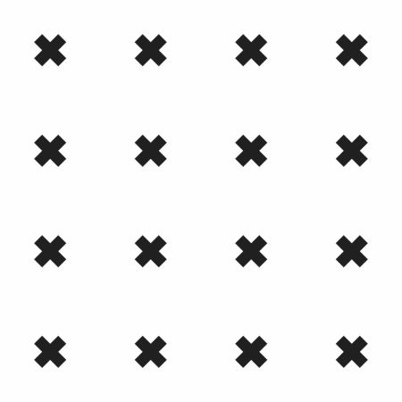 Modern white wallpaper with black X Mark crosses (white and black version)