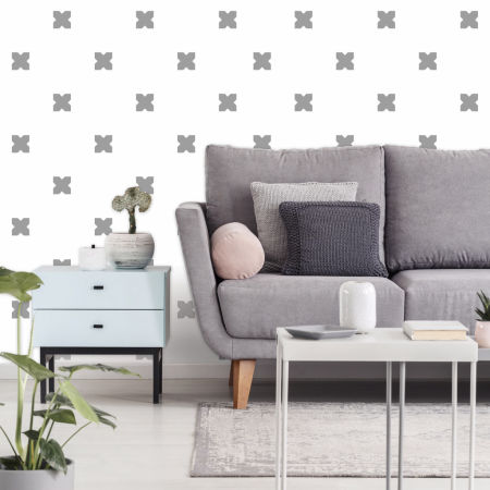 White wallpaper with grey X Mark crosses (white and grey version)