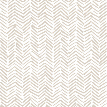 White boho wallpaper with beige dashes, herringbone pattern, colonial style