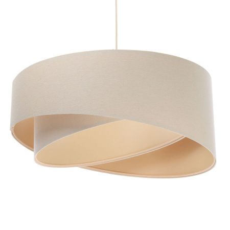 Cream pendant lamp with asymmetrical linen fabric lampshades - BOHO
