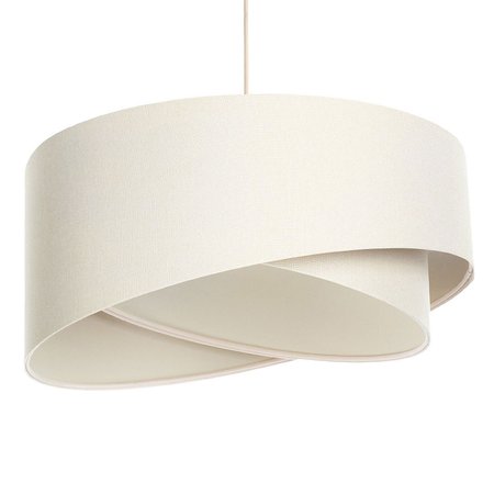 Cream pendant lamp with asymmetrical linen fabric lampshades - BOHO