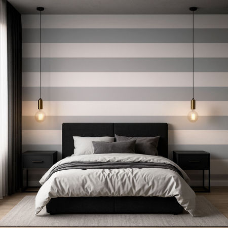 Grey horizontal striped wallpaper 20 cm
