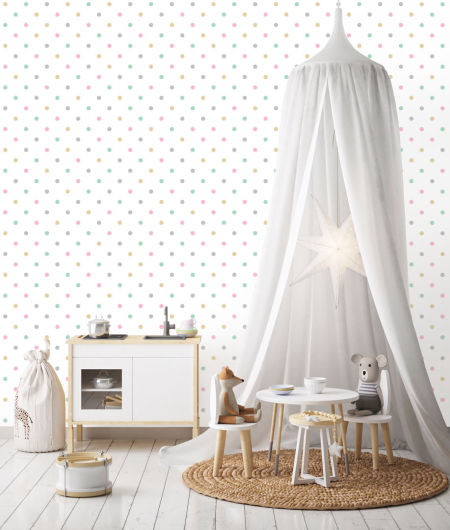 Colourful mini dots 2 cm wallpaper